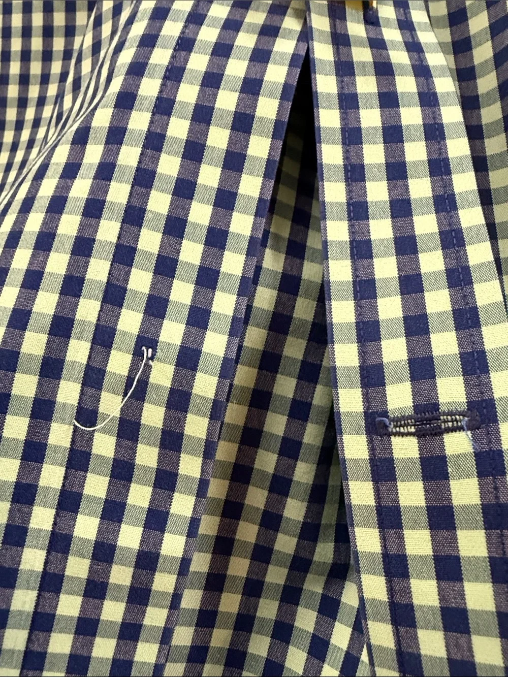 EUC Banana Republic Green and White Gingham Button-Down Shirt